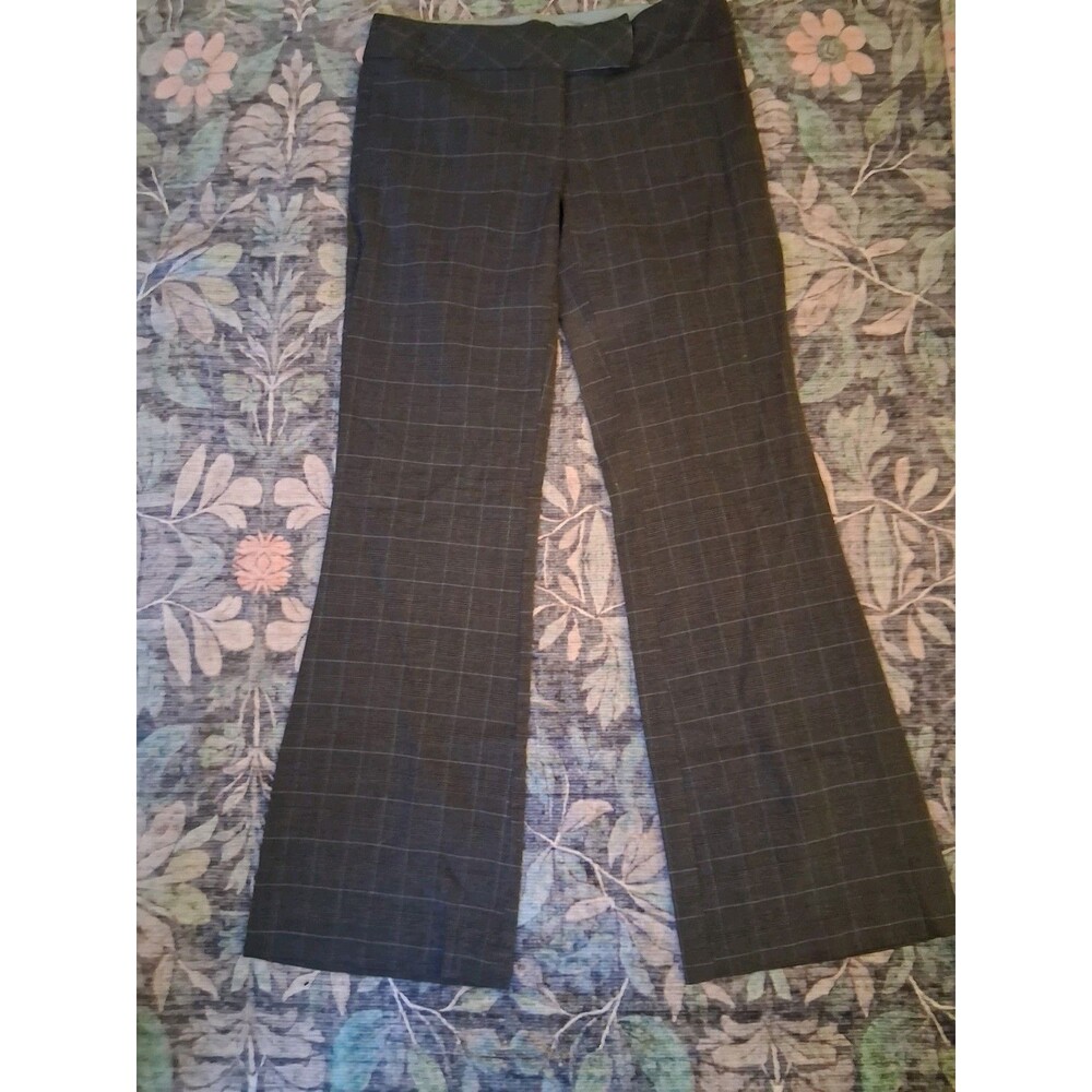Vintage 2000s Y2K Tracy Evans Limited Women's Gray Plaid Dress Pant Flare 9